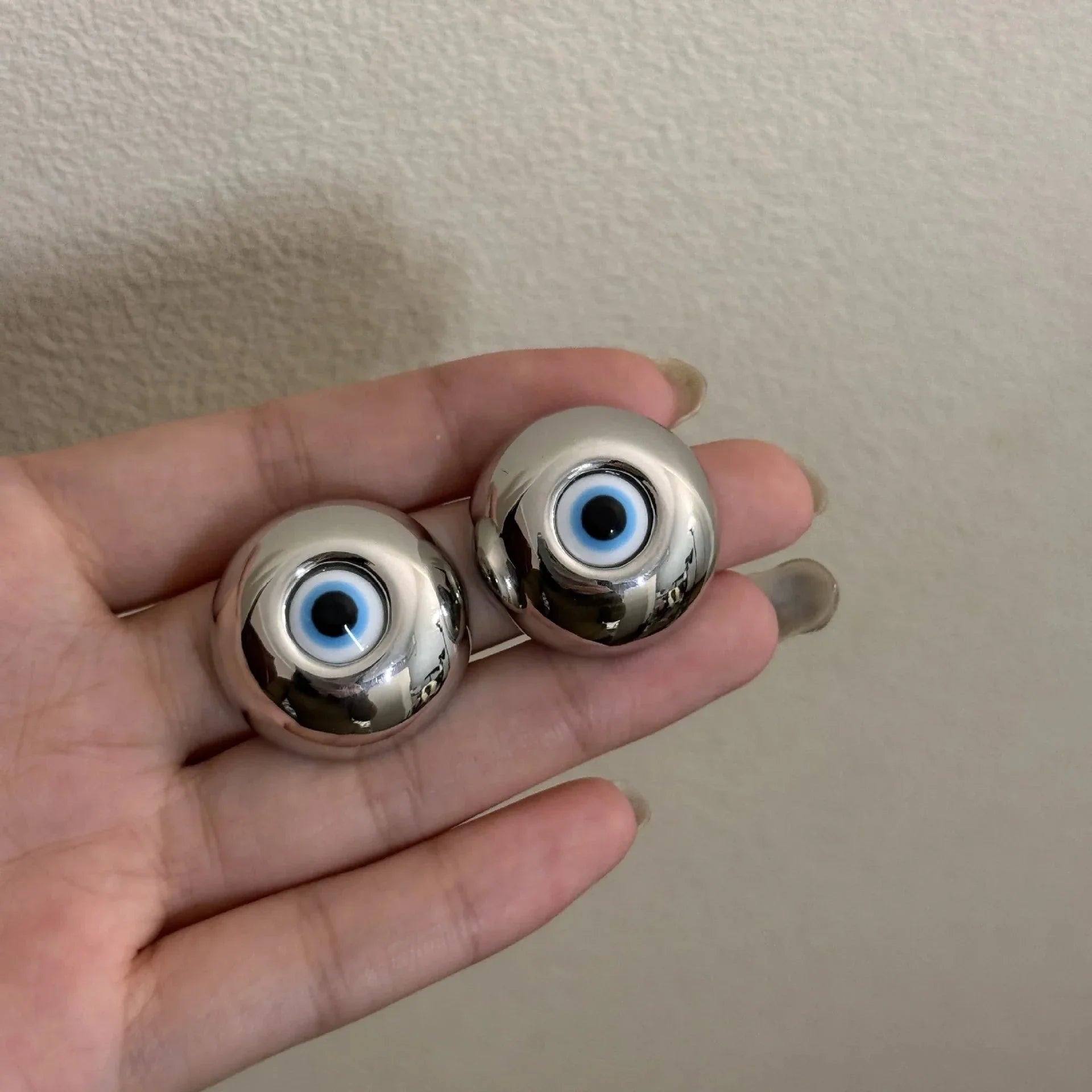 Vintage Stud Earrings Against the Evil Eye silver