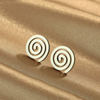 Silver Spiral Stud Earrings
