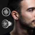 Compass Stud Earrings Men's Rose of the Winds Compass