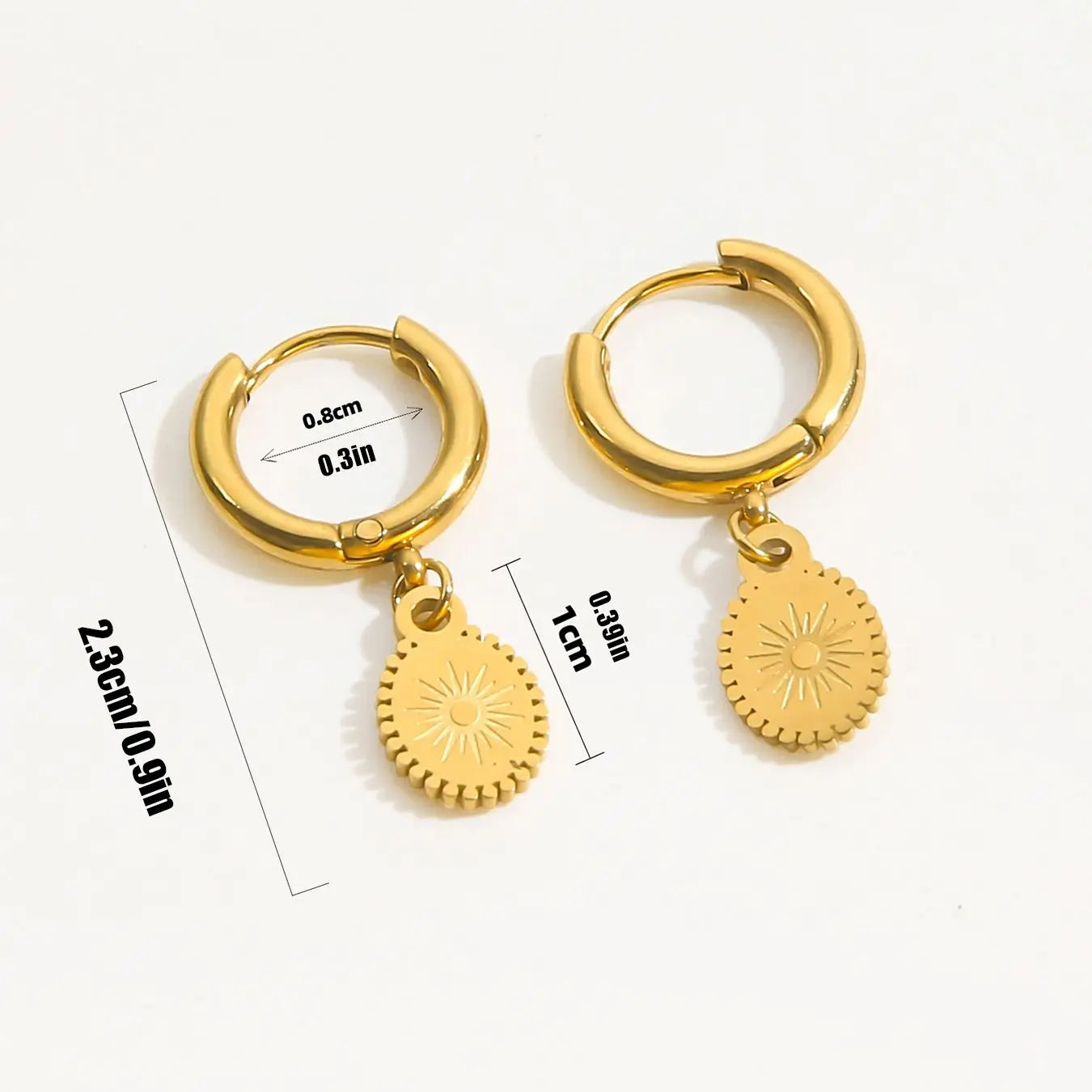 Compass Hoop Earrings Rose of Winds Woman