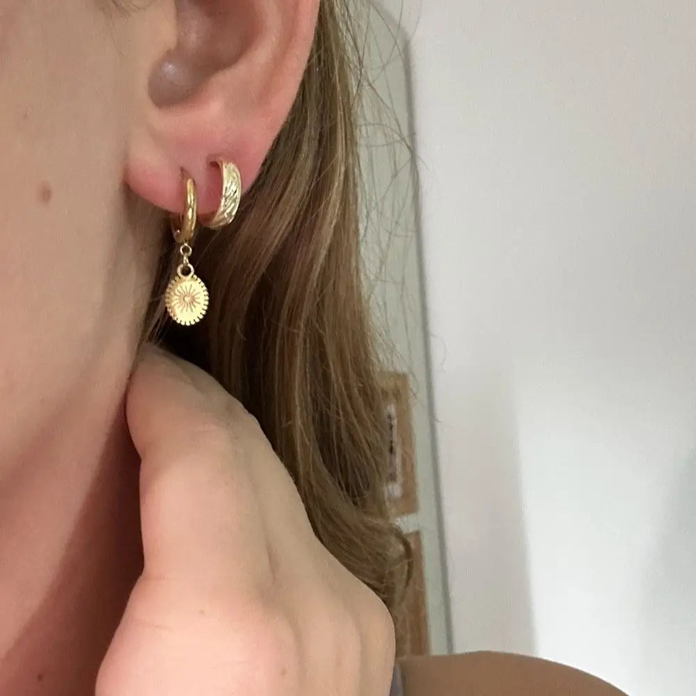 Compass Hoop Earrings Rose of Winds Woman