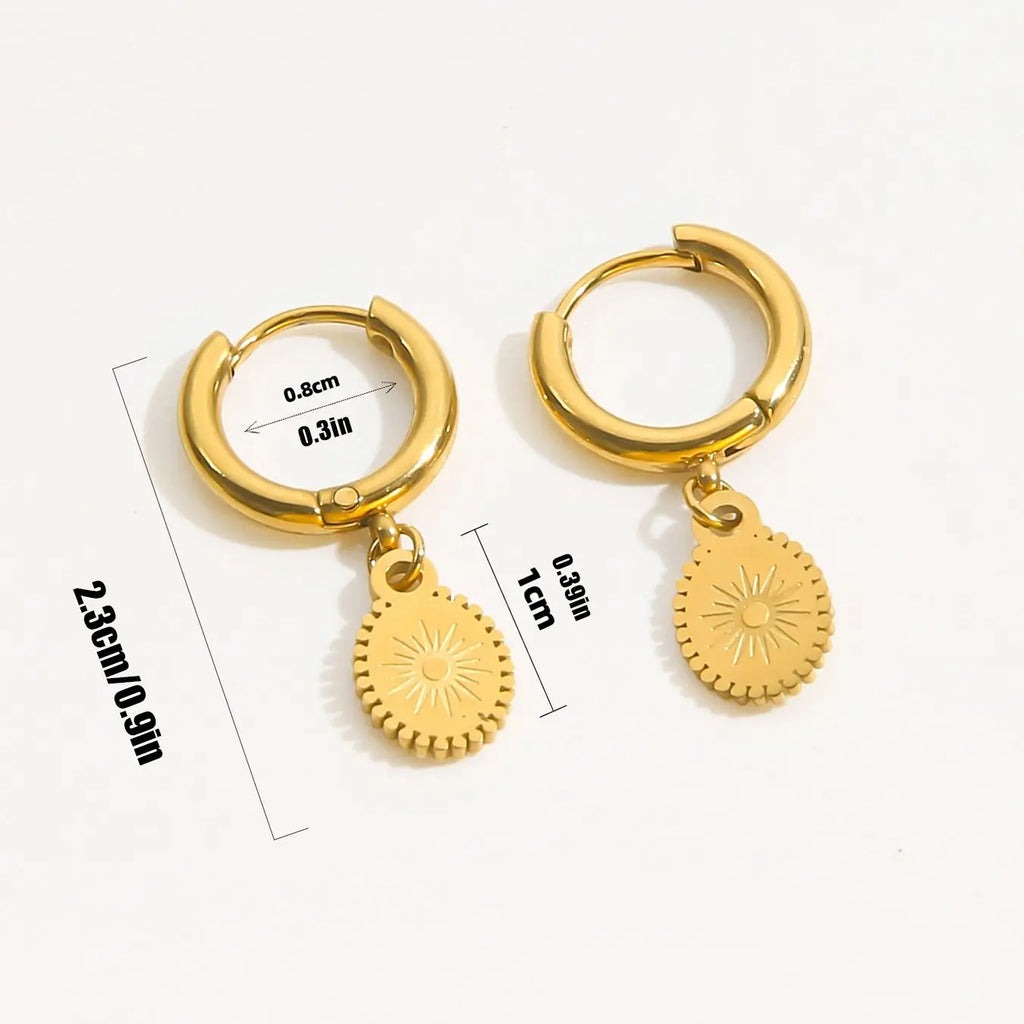 Compass Rose Hanging Earrings Compass
