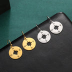 Compass Pendant Earrings Compass Rose for Women silver