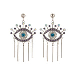 Earrings Against the Evil Eye Blue Greek Turkish Mataki Matiasma style 1 silver