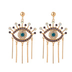Earrings Against the Evil Eye Blue Greek Turkish Mataki Matiasma style 1 gold