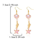 Colorful shell drop earrings