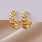 Gold shell earrings for women