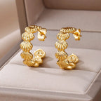 Gold shell earrings for women