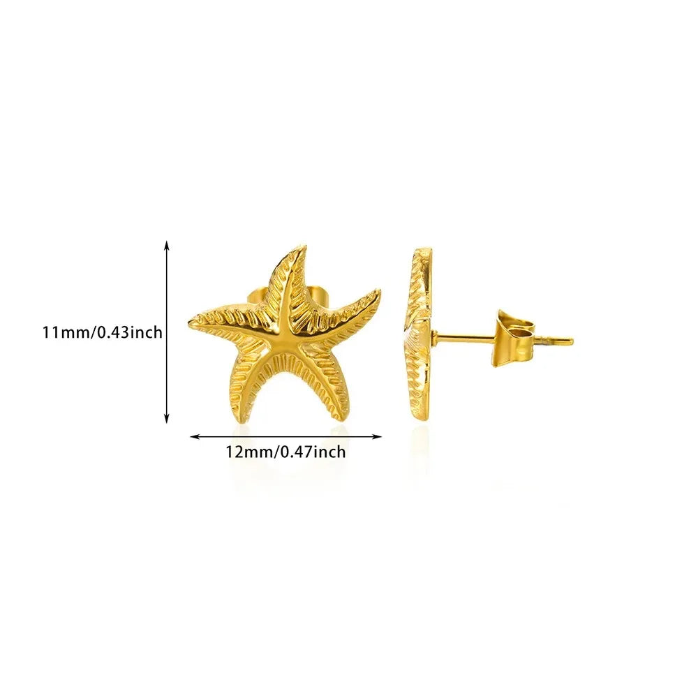 Women’s shell earrings with starfish