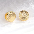 Seashell Scallop Earrings Gold Shell