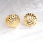Seashell Scallop Earrings Gold Shell
