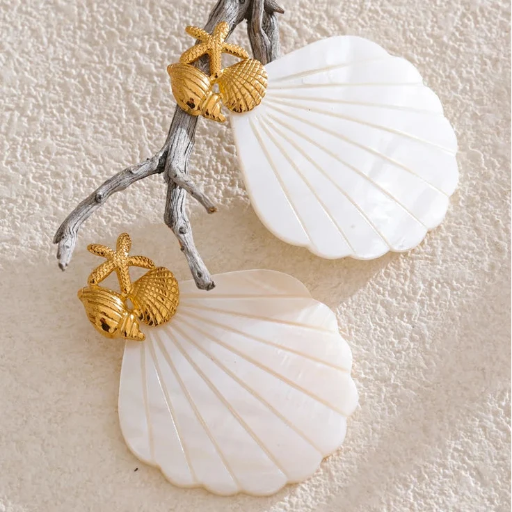 Shell, Mother-of-Pearl, and Starfish Earrings