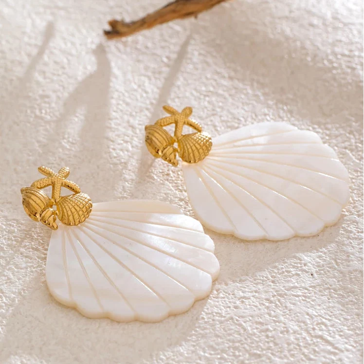 Shell, Mother-of-Pearl, and Starfish Earrings