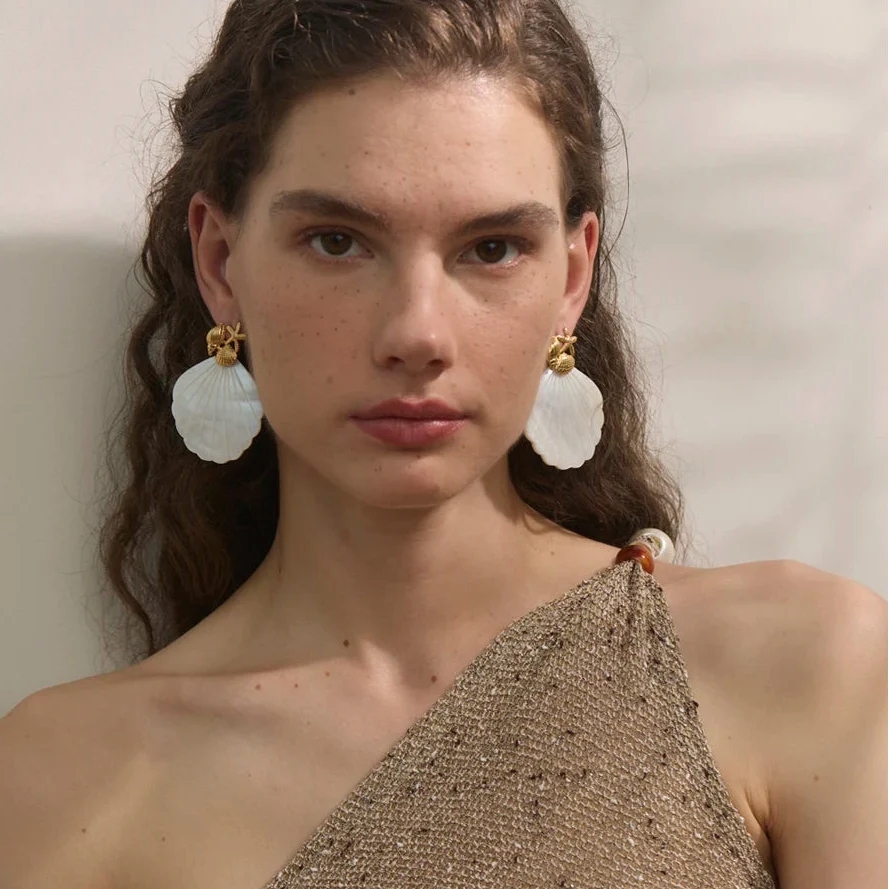 Shell, Mother-of-Pearl, and Starfish Earrings