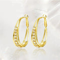 Gold Hoop Earrings with Rhinestones