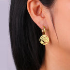 Gold Tree of Life Hoop Earrings Dangles