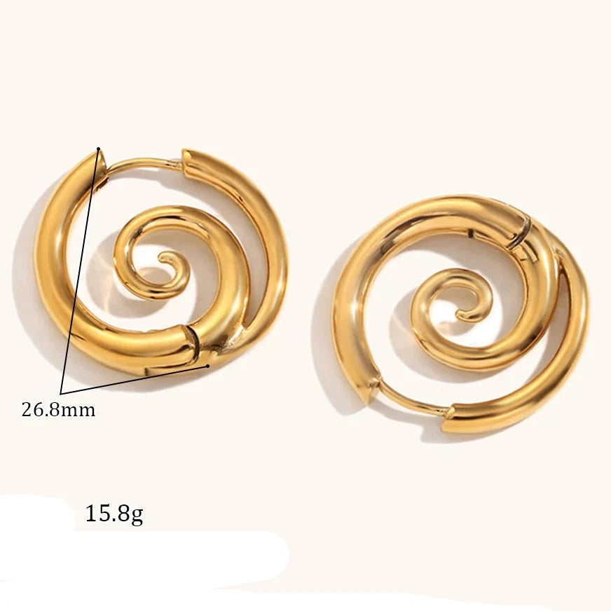 Hoop earrings with spiral design