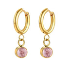 Hoop Earrings with Zircon Birthstone