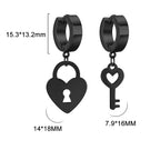 Key and lock hoop earrings