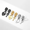 Key and lock hoop earrings gold