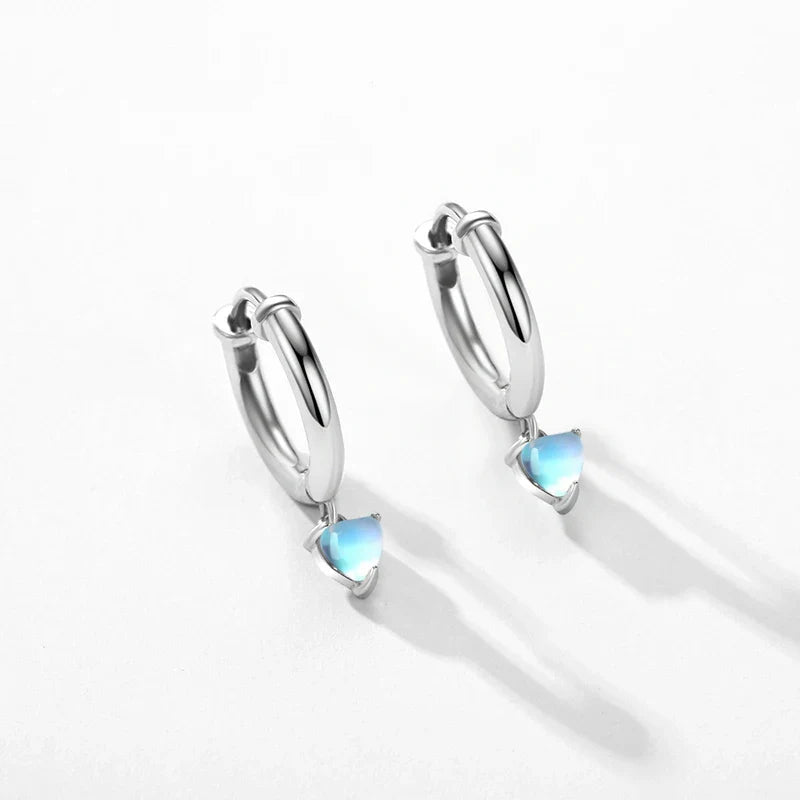 Heart Fertility Moonstone Hoop Earrings