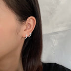 Jesus Cross Hoop Earrings with Zircon
