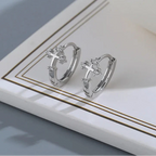 Jesus Cross Hoop Earrings with Zircon