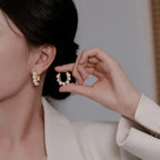 Elegant Creole Hoop Earrings with Pearls