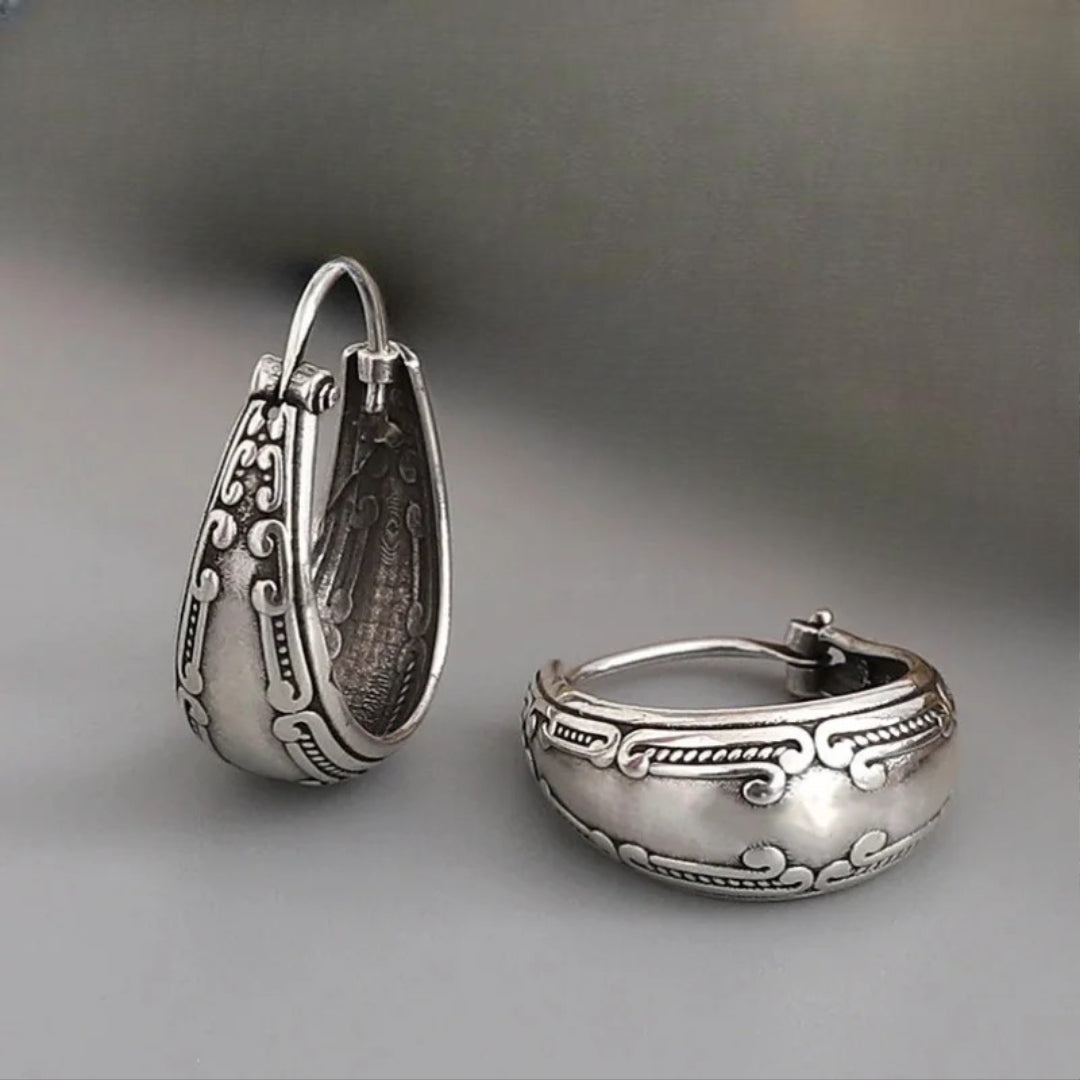 Vintage Ethnic Hoop Earrings