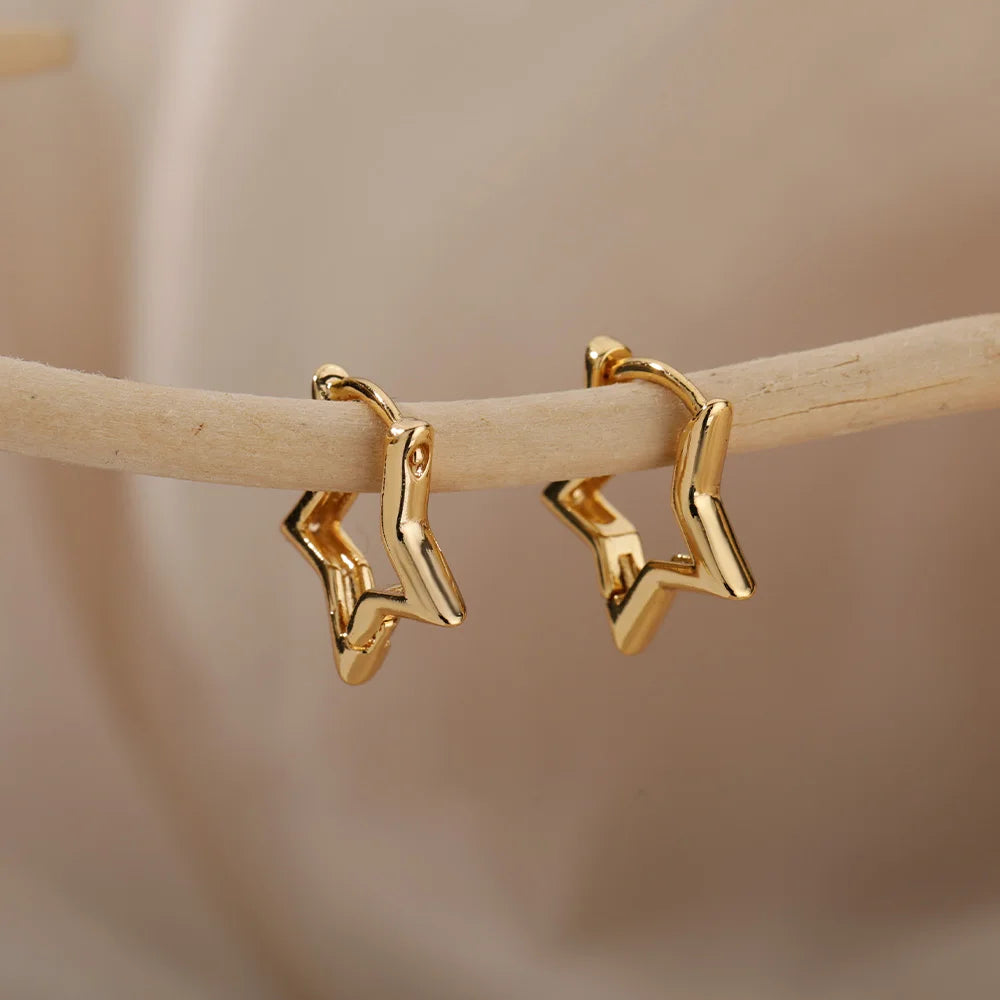 Star Hoop Earrings