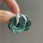 Flower Resin Hoop Earrings