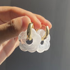 Flower Resin Hoop Earrings