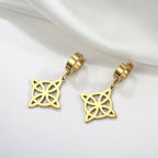Dangling Hoop Earrings Witch's Knot Protection Woman Wiccan gold