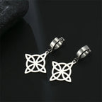 Dangling Hoop Earrings Witch's Knot Protection Woman Wiccan silver