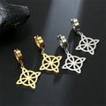 Dangling Hoop Earrings Witch's Knot Protection Woman Wiccan gold