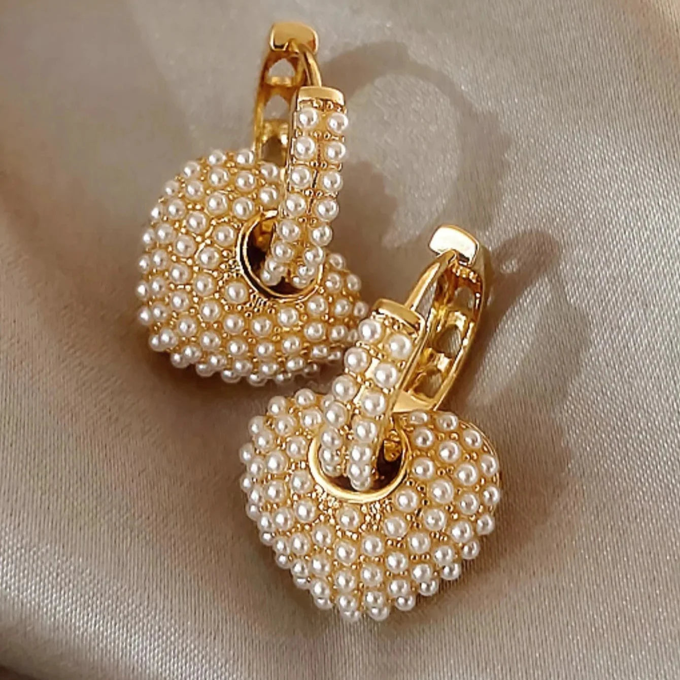 Heart Rhinestone Hoop Earrings