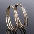 Retro gold-tone hoop earrings