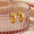 Retro Sun Gold Hoop Earrings