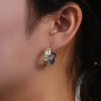 Retro Sun Silver Hoop Earrings