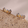 Retro Sun Silver Hoop Earrings