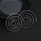 Silver Women's Spiral Hoop Earrings