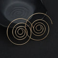 Gold Women's Spiral Hoop Earrings