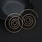 Gold Women's Spiral Hoop Earrings
