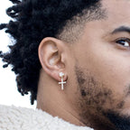 Discrete Cross Earrings Men Women style 1