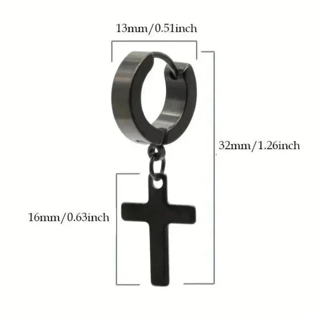 Men Women Cross Earrings