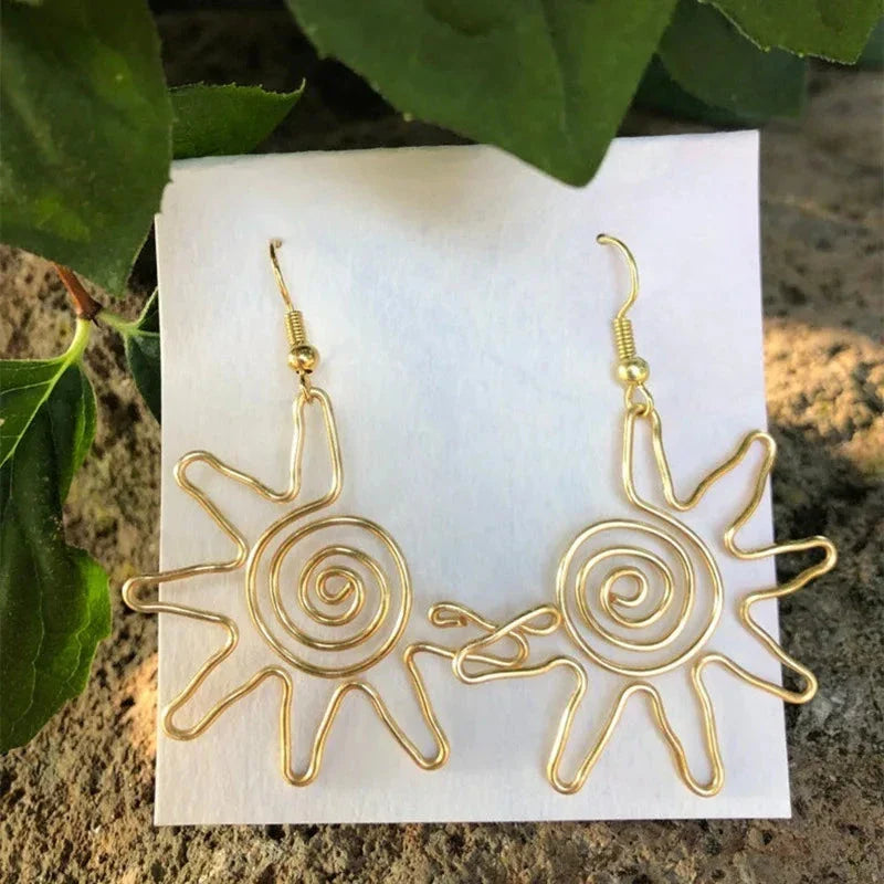 Sun Style Dangle Earrings