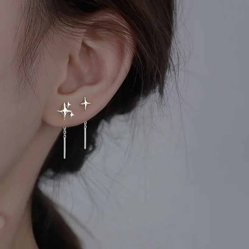 Different Charm Star Dangle Earrings