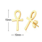 Egypt Ankh Cross Earrings Men Women Gold