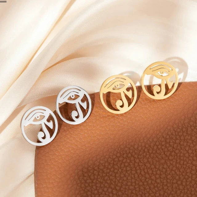 Egypt Earrings Eye of Horus gold silver