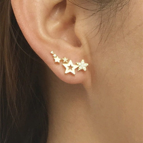 Gold Star Piercing Earrings